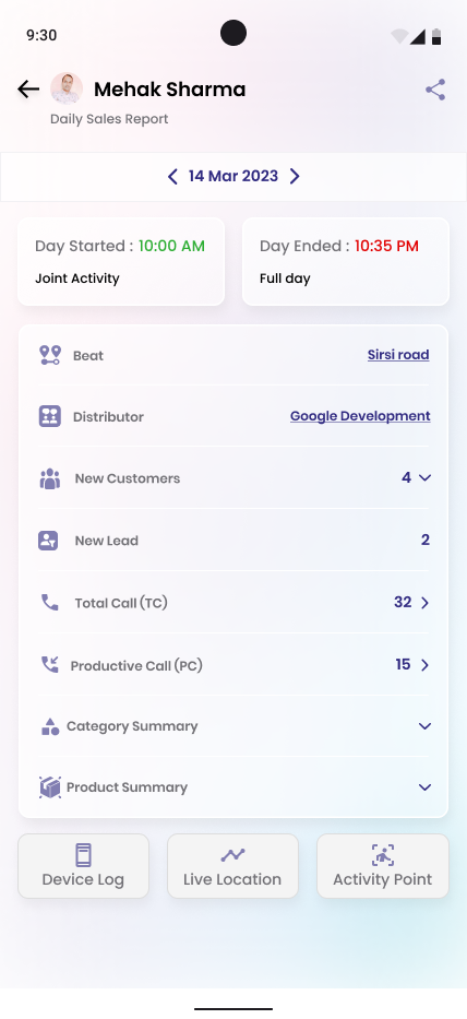 Daily Route Reports