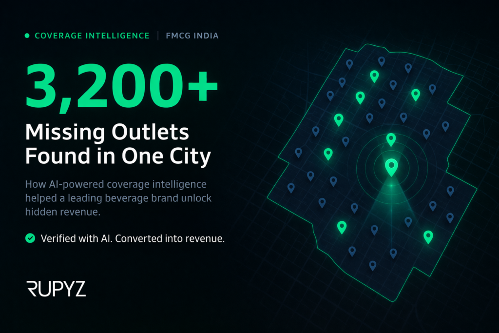 3200 missing outlets found using AI coverage intelligence - Rupyz FMCG distribution software India
